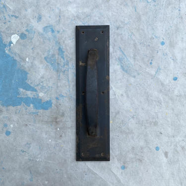 Vintage Large Door Pull Plate Architectural Hardware Salvage 