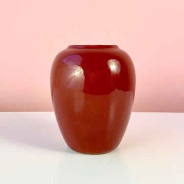 Small Midcentury Maroon Vase 