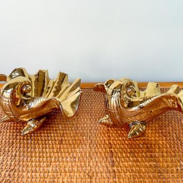 Pair of Brass Clam Shells
