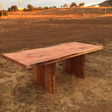 Outdoor Farm Table - Live Edge Redwood 