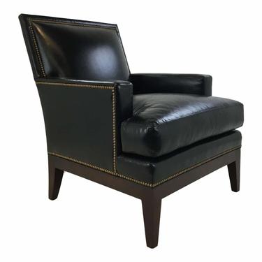 Pearson Transitional Black Leather Victoria Club Chair #328