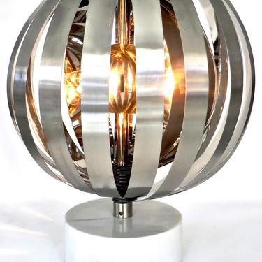 Gaetano Missaglia Italian Sphere Stainless Steel Table Lamp 