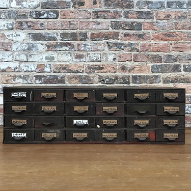 Vintage Lyons Industrial 24 Drawer Parts Cabinet Organizer 