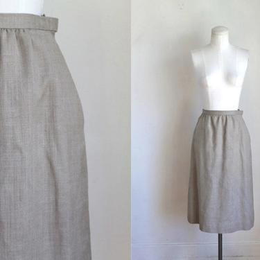 Vintage 1970s Sand Beige Skirt / S-M 