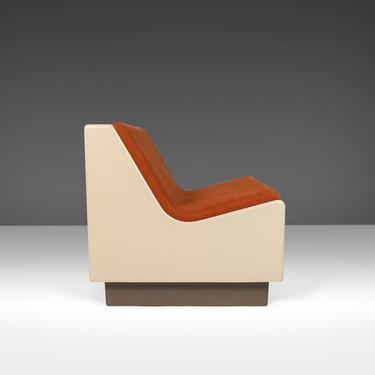Modernist Fiberglass Scoop Chair in Original Knit Woolen Fabric Attributed to Ed Frank for Moretti, 1960s 