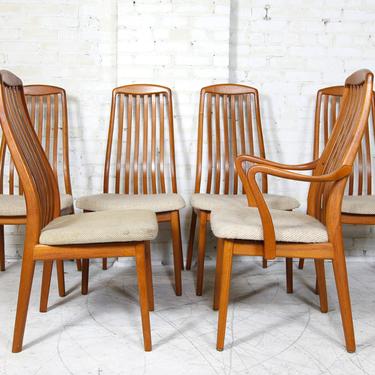 Vintage set of 6 teak dining chairs by Preben Schou made in Denmark | Free delivery in NYC and Hudson Valley areas 