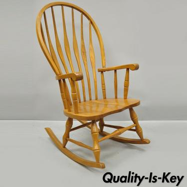 Vintage Oskar Huber Oak Wood Mid Century Modern Style Rocking Chair, USA