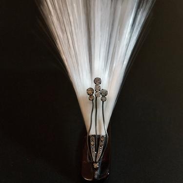 Edwardian White Spun Glass Paste Ornament Aigrette, Antique Hair Comb, Antique Hair Ornament, Antique Hairpin Hair Pin, Hair Jewelry, 