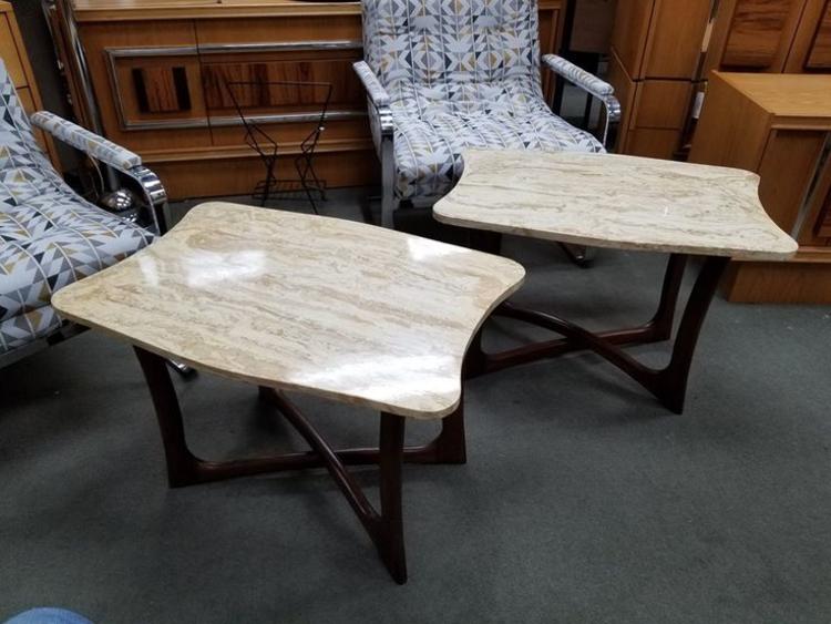 Pair of Mid-Century Modern side tables in the style of Adrian Pearsall