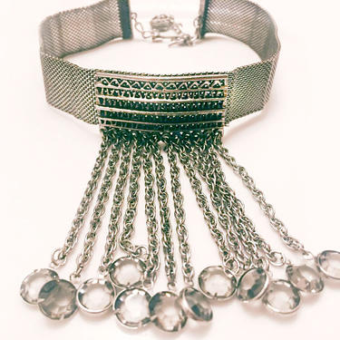 Chainmail Choker with Dripping Crystals by TreasureInYourChest