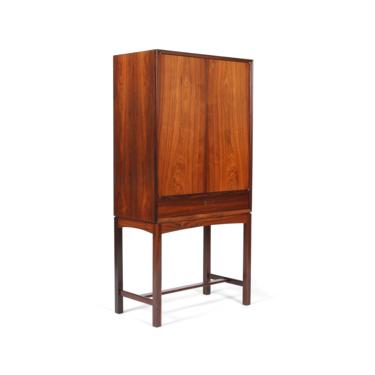 Vintage Scandinavian Lighted Bar Cabinet in Rosewood. Mid Century. Free Shipping 