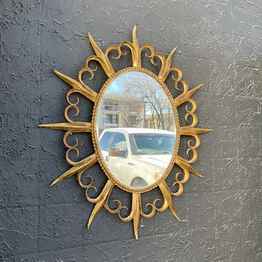 Ornate Gold Sunburst Mirror