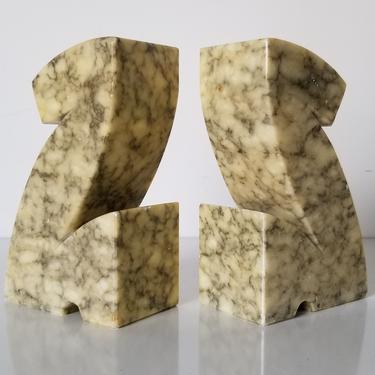 1970s Italian Marble Bookends - a Pair. 