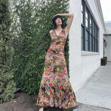 JEAN PAUL GAULTIER 90s Ruched Floral Maxi Dress