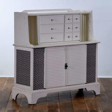 Vintage White Repurposed Record Cabinet