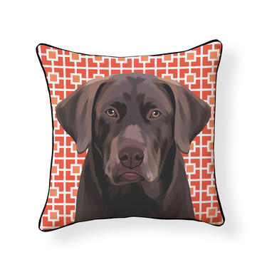 Chocolate Labrador Retriever Pillow