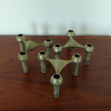 Set of 3 Nagel KG Stackable Brass Candlesticks 
