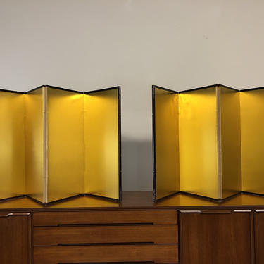 Asian Gold 4 Panel Screens Pair 