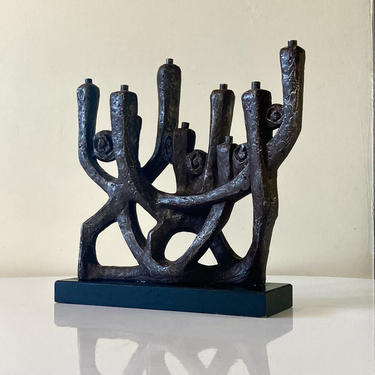 Brutalist candleholder sculpture from 1075 by Klara Sever for Austin Productions 