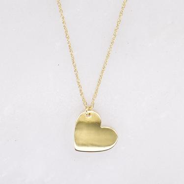 Petite Engravable Heart of Gold Necklace