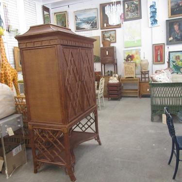 Chippendale Pagoda Rattan Cabinet