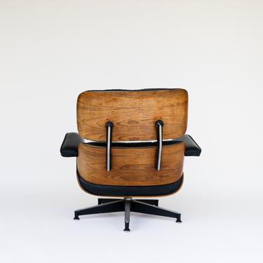In The Works! 1970s Eames Lounge Chair & Ottoman in Brazilian Rosewood and Black Leather