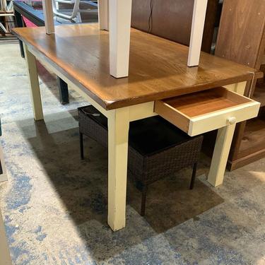 Oak top farm table with a drawer on each end. 36” x 64” x 30”