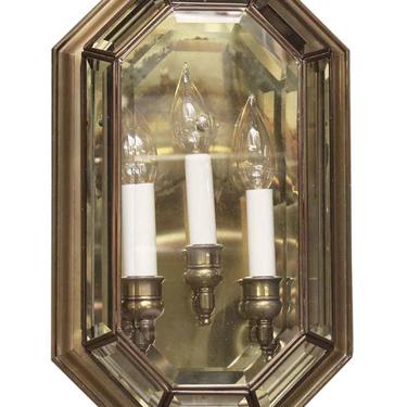 Traditional Enclosed Candelabra Wall Sconce with Beveled Glass