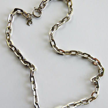 Pierre Cardin Silver tone Large Link Chain Necklace 
