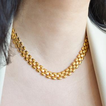 Aaliyah gold mesh chain necklace, gold mesh link, gold necklace, chain necklace, gift for her, gold chain mesh link necklace, gold chain 