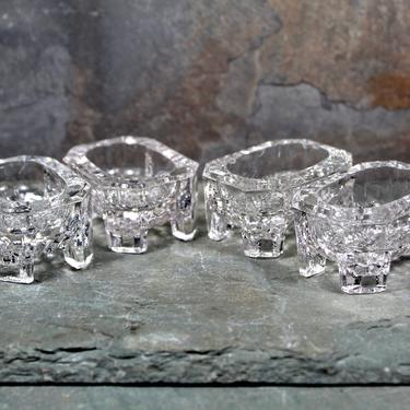 Cut Glass Salt Dishes - Set of 4 Vintage Crystal Salt Cellars in Perfect Condition for Your Holiday Table | FREE SHIPPING 