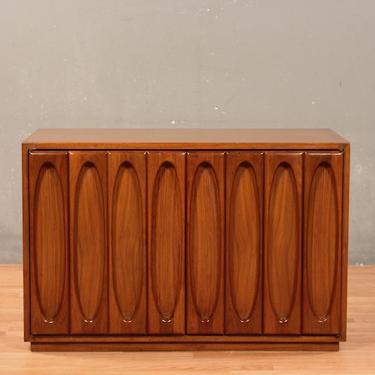 Mid Century Ovals Walnut 3-Drawer Cabinet