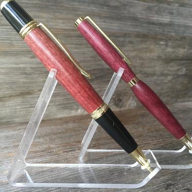 Purple Heart Wood Pen - Hand-Turned, Executive and Slimline 