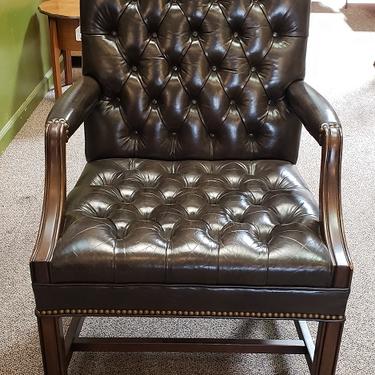 Item #RT1 Leather Chesterfield Arm Chair