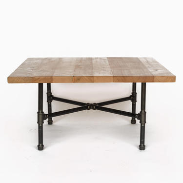 Square Coffee Table Made of reclaimed wood and iron pipe legs.  Custom designs and sizes welcome. 