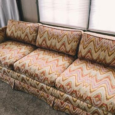 Vintage Missoni Style Sofa, Mid Century Colorful Sofa, Colorful Wave Pattern Sofa, Retro Couch, Missoni Pattern Sofa 