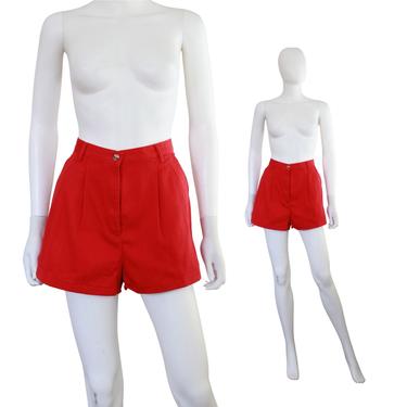 1990s Womens Red Shorts - Vintage Red Shorts - 1990s Shorts - Vintage Shorts - Vintage Womens Shorts - 90s Womens Shorts | Size Medium 
