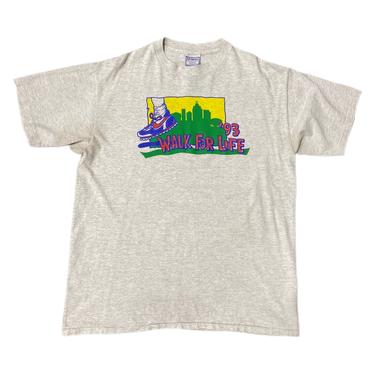 (XL) 1993 Walk For Life Grey Single Stitch Tshirt 082521 ERF