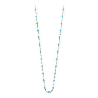 16.5" Classic Gigi Necklace - BABY BLUE + YELLOW GOLD