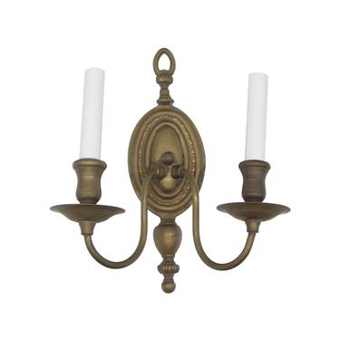 Traditional Brass Double Arm Antique Wall Sconce