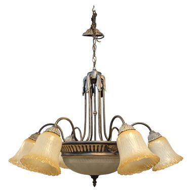 Floral Bowl Chandelier with Arms