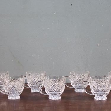 Set of 7 Crystal Teacups – ONLINE ONLY
