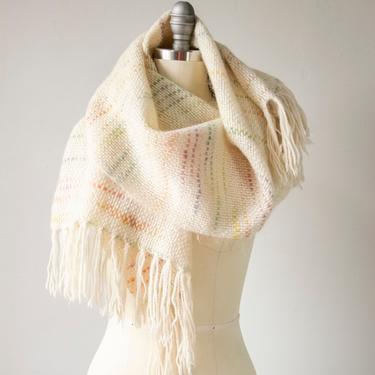 1960s Mohair Oversized Knit Shawl Sand Wrap Scarf 