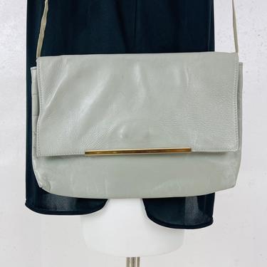 Vintage 1980’s Light Grey Leather Convertible Clutch 
