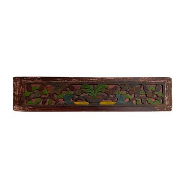Chinese Vintage Restored Wood Flower Carving Wall Hanging Art Plaque ws1680E 