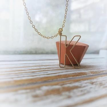 Letter Initial Necklace - Box Letter Necklace - Personalized Necklace in Silver or Gold - Name Necklace -  Bridesmaid Gift for Her - Custom 