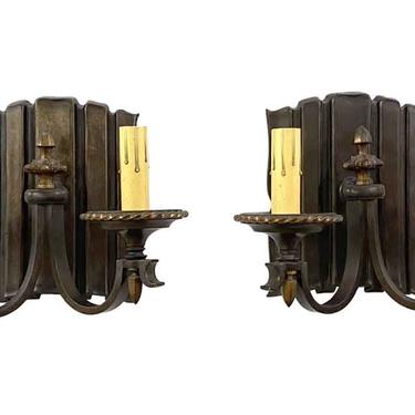 Restored Traditional Bronze 2 Arm Wall Sconces