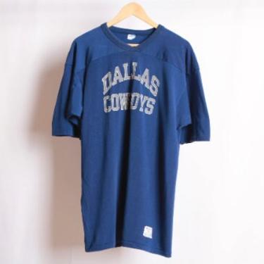 vintage DALLAS COWBOYS long 1970s CHAMPION brand vintage nfl football tall t-shirt -- size xl -- made in the U.S.A. 