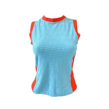 Chanel Baby Blue Terrycloth Tank Top