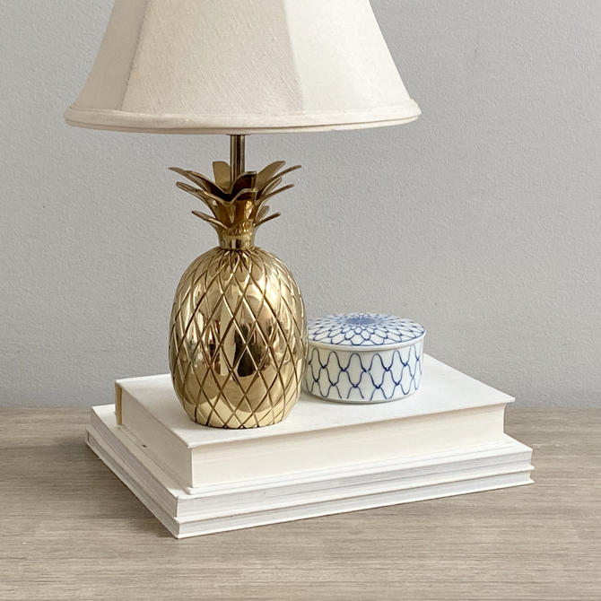 Brass Pineapple Lamp Shiny Gold Small, Table Lamps Chicago Il